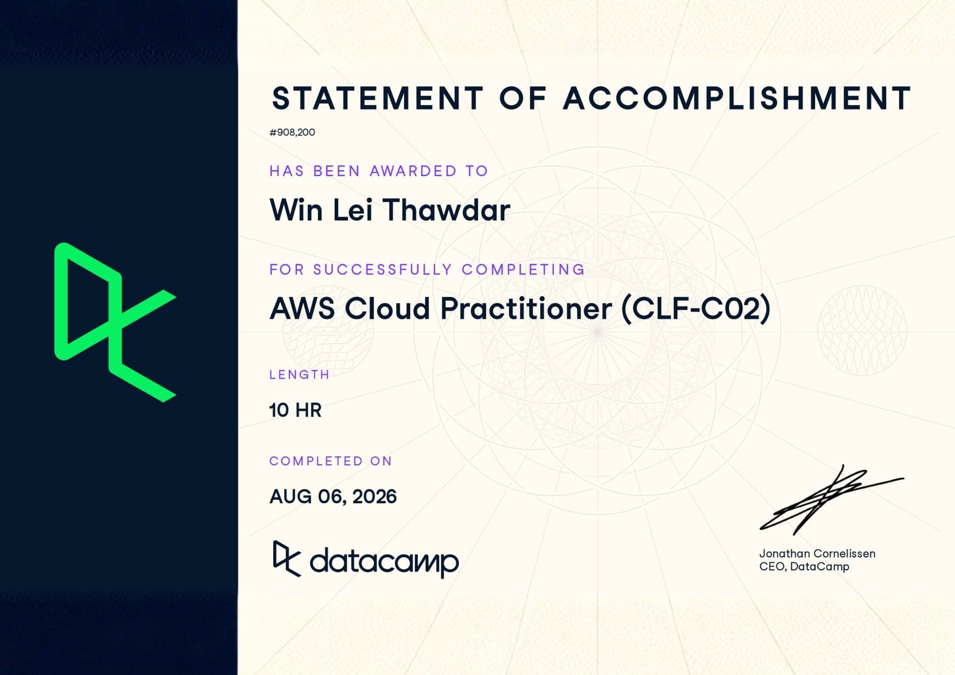 AWS Cloud Practitioner (CLF-C02) certificate preview