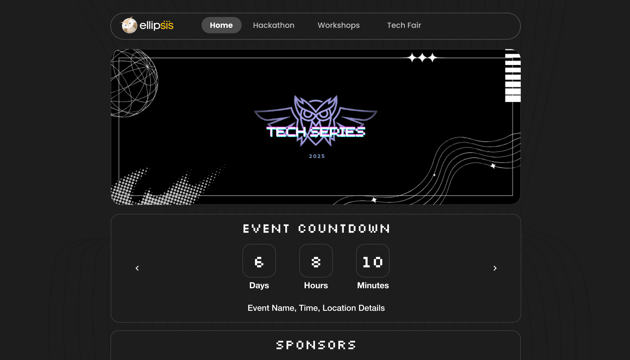 Ellipsis Tech Series 2025 Website Design preview