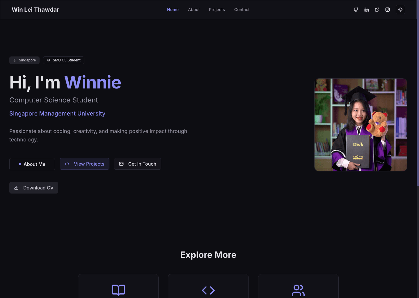 Portfolio Website V1 preview
